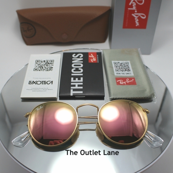 Model Display Ray-Ban Round Metal Pink Mirror RB3447 - Picture 15 of 16